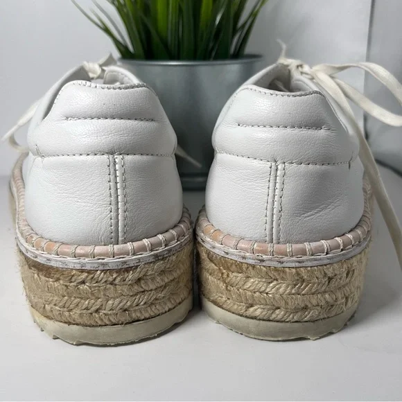 Rag & Bone Kent Platform Leather & Jute Espadrille Sneakers White 38 Classic‎ - Picture 5 of 12